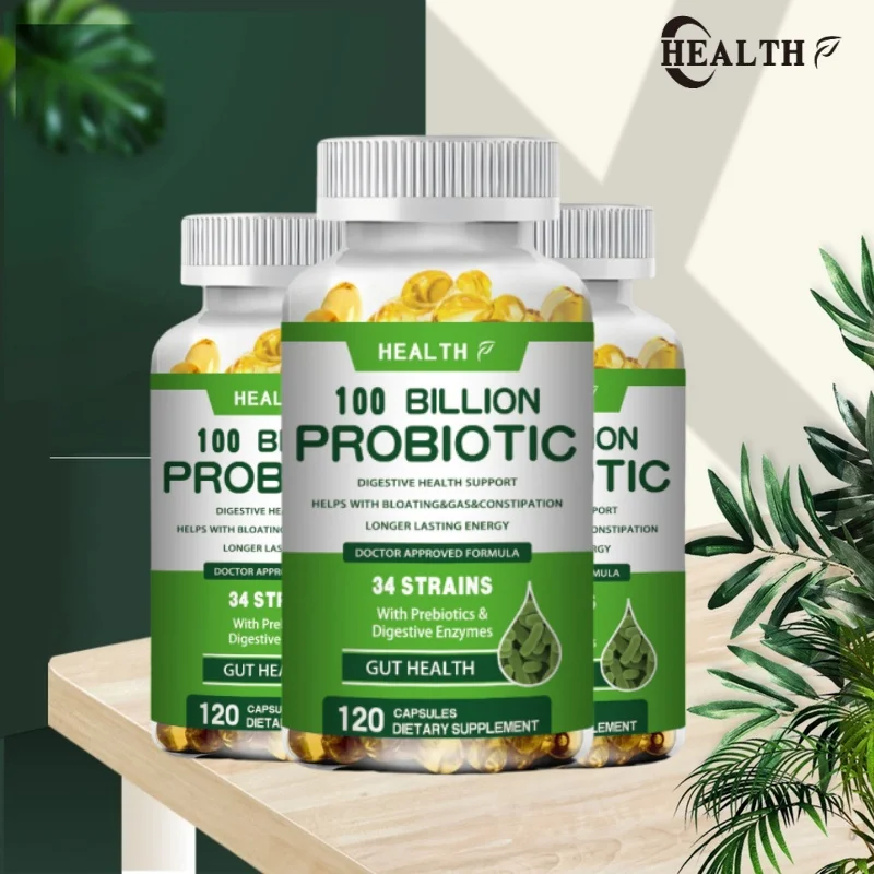 

HEALTH Prebiotic Digestive Enzyme 120 Vegetarian Capsules 5 Probiotic Compounds - Supporting Intestinal Health