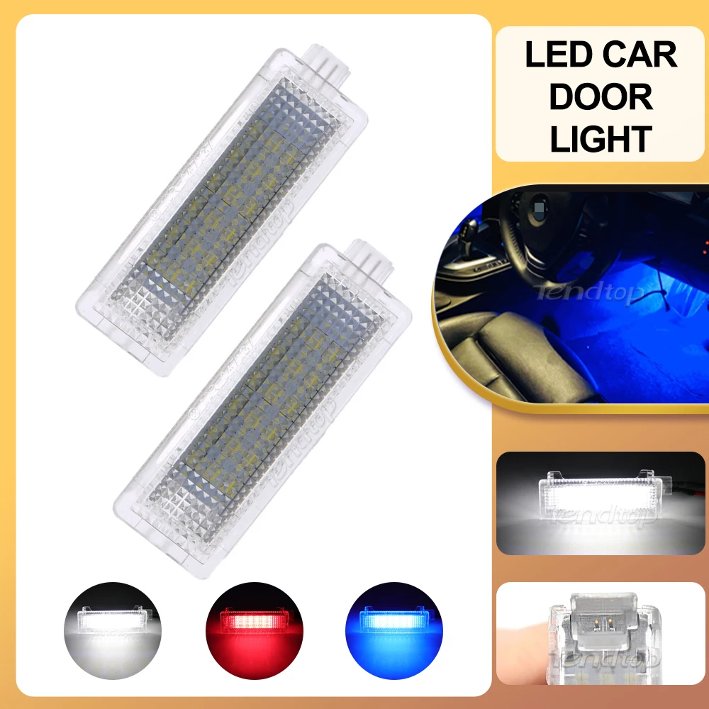 2 pezzi porta a led luce di cortesia lampada per bagagliaio led vano bagagli piede per BMW E90 E91 E92 E60 E65 F10 F20 E87 X5 E70 X3 E83 F25