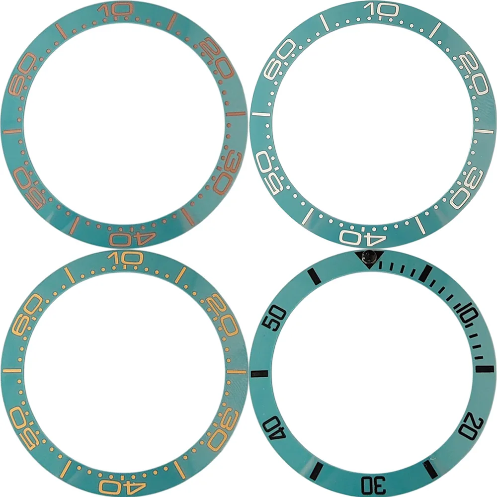 38mm Lake Blue Watch Bezel Ceramic Insert Ring Inner Diameter 30.5mm Oblique Bezel Watch Accessories