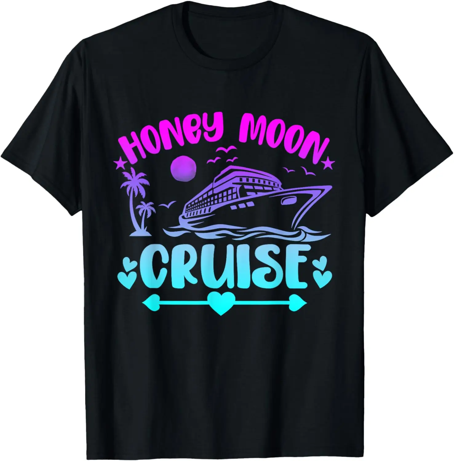 Honeymoon Cruise for Matching Couples 2024 Just Married T-Shirt