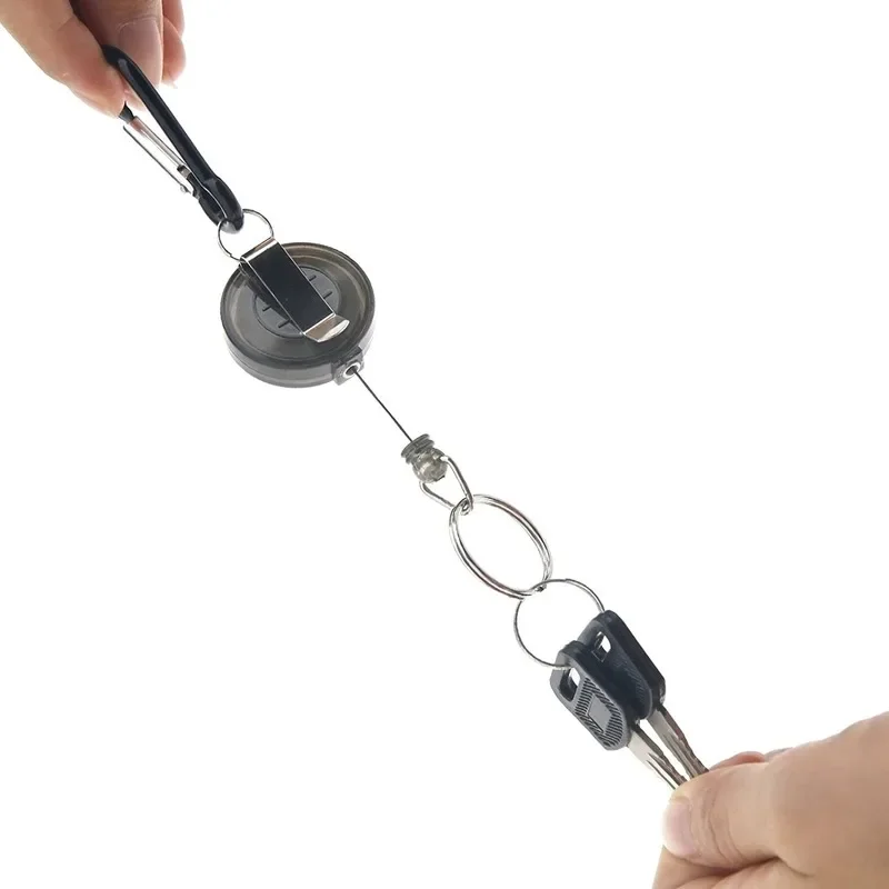 Retrátil Badge Reel com cinto Keychain, Easy Pull, Plástico ABS, ID Tag, Pass Access, Card Clips, Work Permit, Case Reels