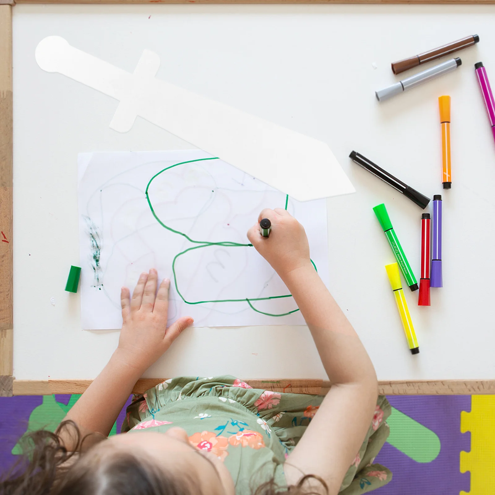 12 pezzi Graffiti per bambini Design fai da te Scudo leggero Fai finta di giocare Decorazione per feste Halloween Attività all'aperto al coperto Samurai