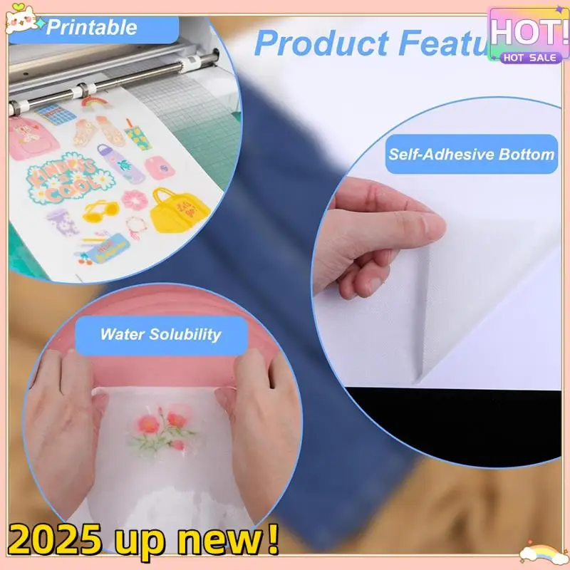 Classy-6 Sheets Of Sticky Water Soluble Embroidery Stabilizer, Dissolvable Printing Paper Wash For Printed Embroidery