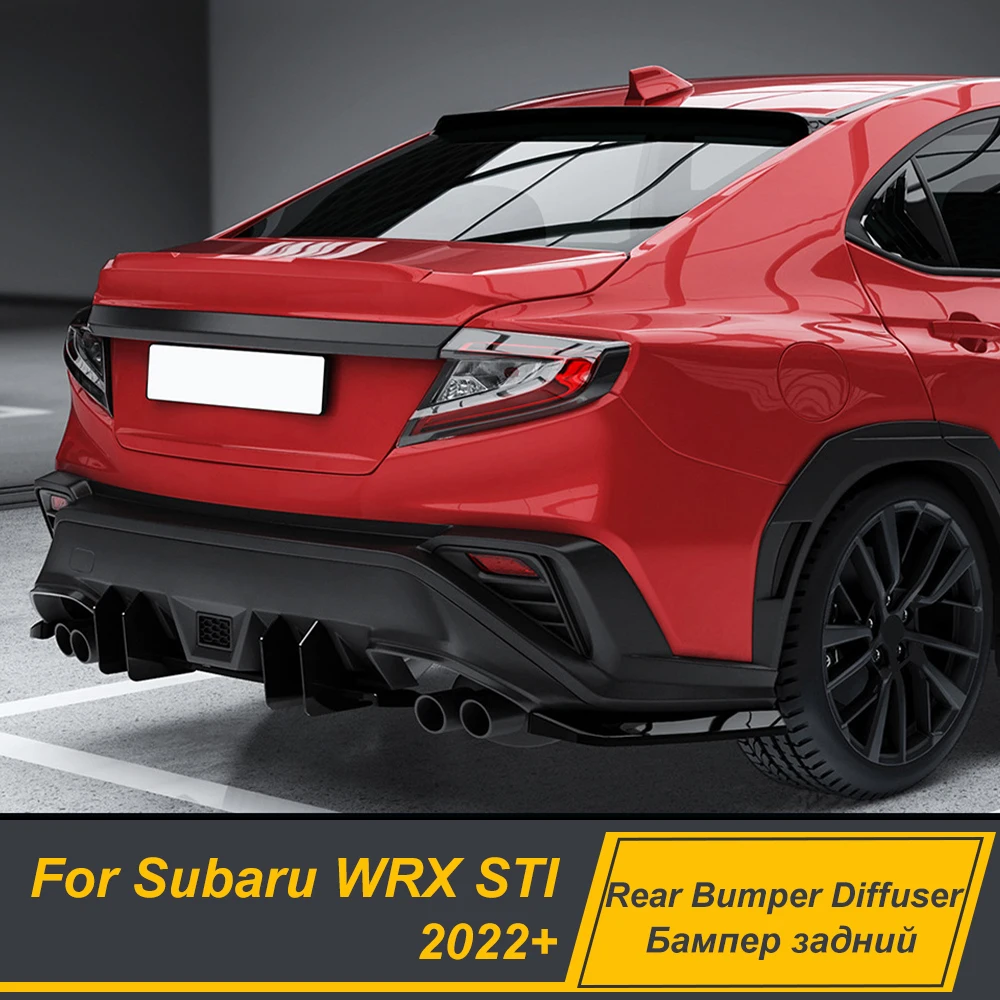 

For Subaru WRX STI 2022-2024 Rear Bumper Diffuser Lip Spoiler Splitter Body Kit PP Modification Tuning Upgrade Accessories Parts