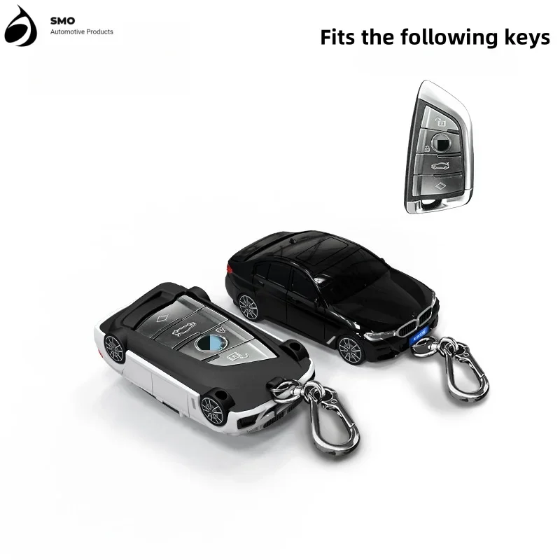 For BMW 5 Series Key Cover with Lights Car Key Fob Car Model Key Protector Auto Accessories Creative Personalized Gifts New