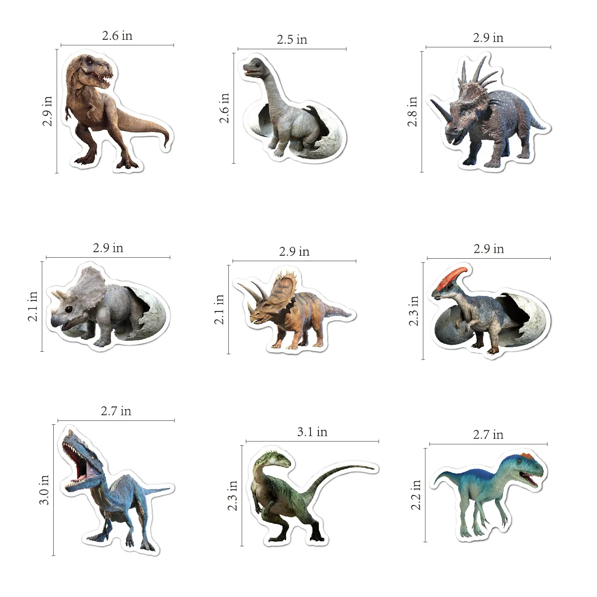 Cute Jurassic Dinosaur Stickers Waterproof for Luggage Skateboard Computer Toddler Educational Party Favor Wholesale