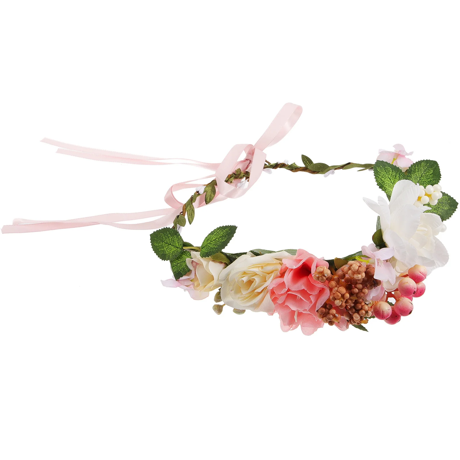 Hawaiian Flower Wreath Elegant Durable Bride Wedding Party Wreath for Engagement Pageant Theme Party Decoration Garland Ornament