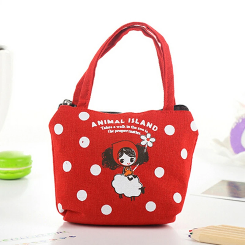 New Fashion Women Shopping Bag Ladies Canvas Cartoon Girl Printed Shoulder Bags Totes Beach Bags Girls School Bags