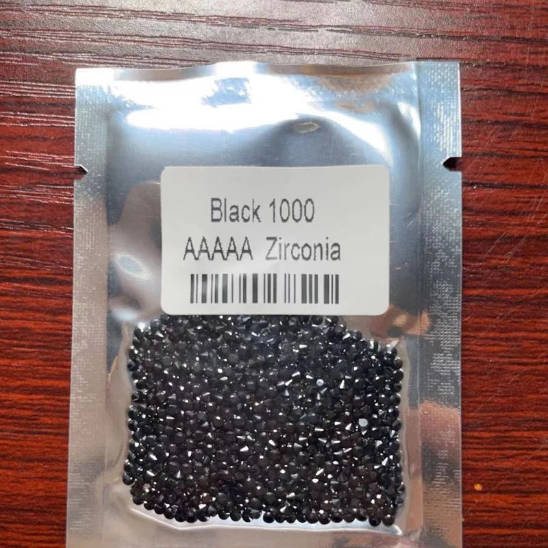 Small Size 0.8~4.0mm 10PCS~10000PCS Round Black Cubic Zirconia Stones Round Brilliant Cut Loose CZ Stones DIY Jewelry