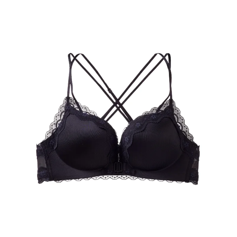 KUCLUT Women's Leopard Print Front Closure Push Up Bra Set, Sexy Backless Design for Small Bust, Elegant Comfort Lingerie