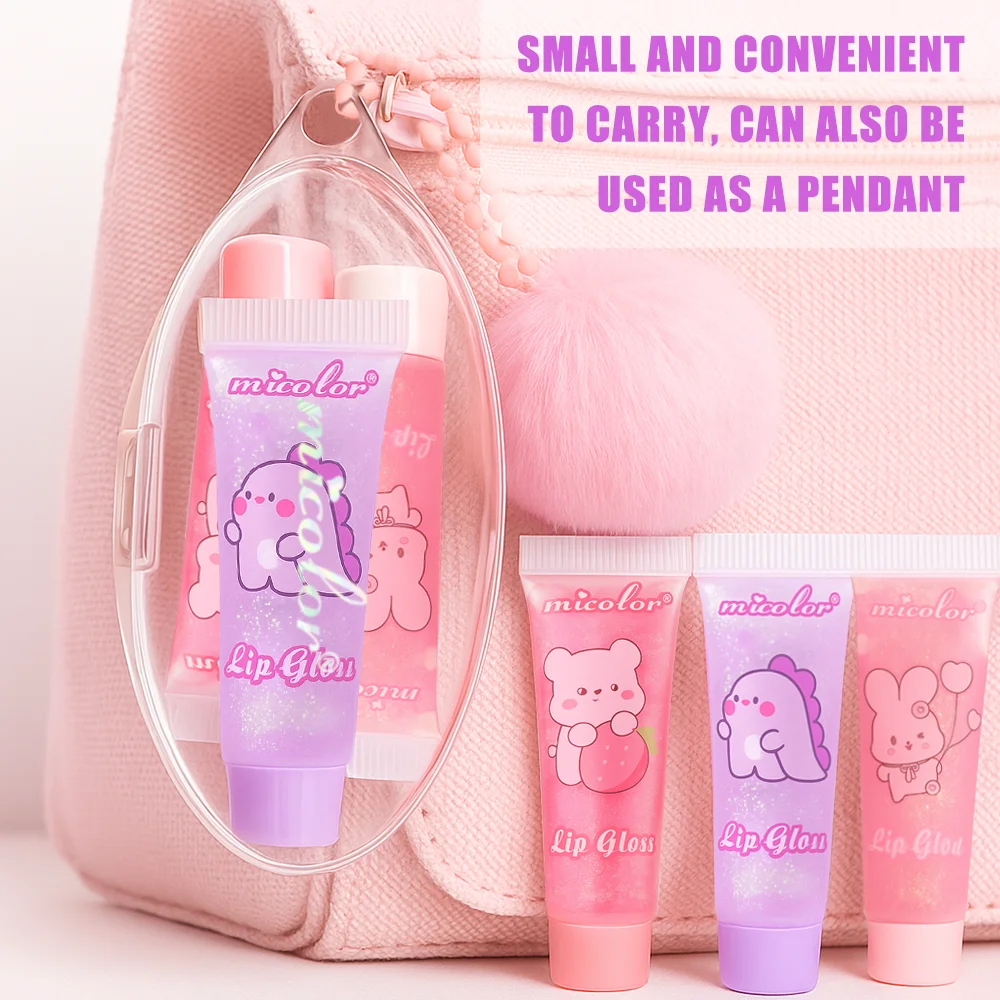 3PCS Spiegel Glitter Lip Gloss Set Lippenstift Perle Farbe Wasserdicht und Schweißfest Nicht Haken Tasse Lip Gloss