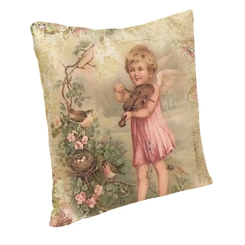 Nordic Style Victorian Angel Cushion Covers 40x40 Soft Vintage Angel Pillow Case for Sofa Square Pillowcase Bedroom Decoration