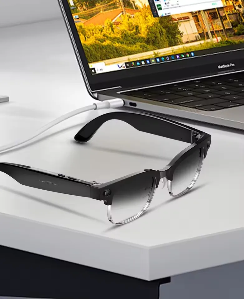 New Upgrade 800W Pixel AI Smart Glasses Built-in Camera 4K Video Recording AI Recognition Real-time Translation Bluetooth Call