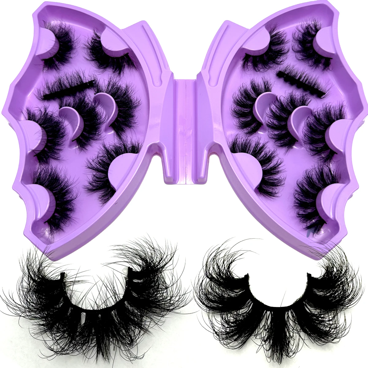 8쌍의 풍성한 천연 밍크 속눈썹 연장 고품질 부드러운 풀 스트립 속눈썹 두꺼운 6D 드라마틱 메시 롱 속눈썹 메이크업