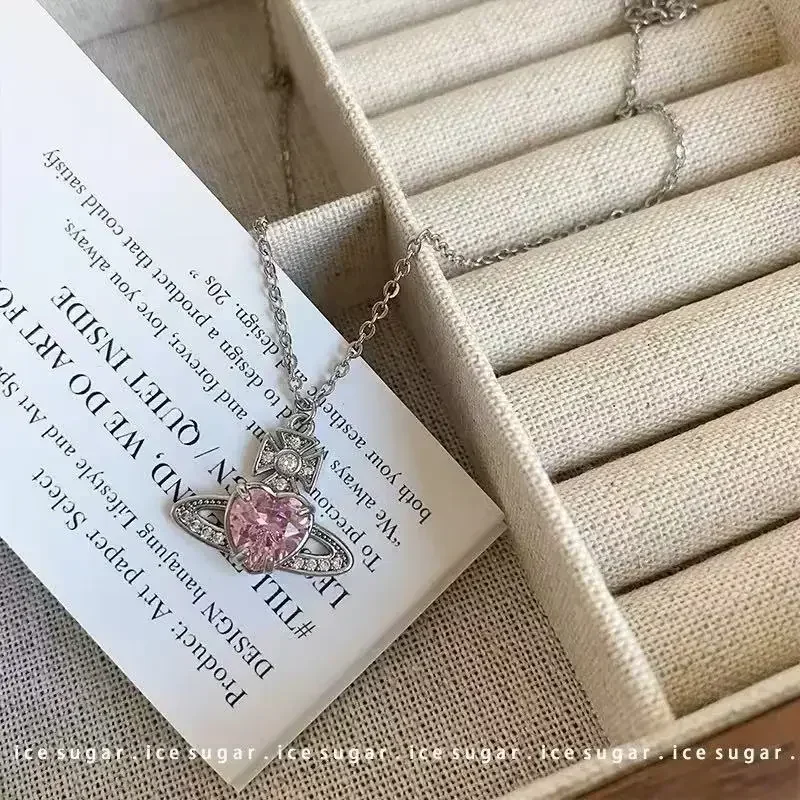 

The latest women's Saturn rhinestone necklace for 2025 features a unique and high-end collarbone chain design