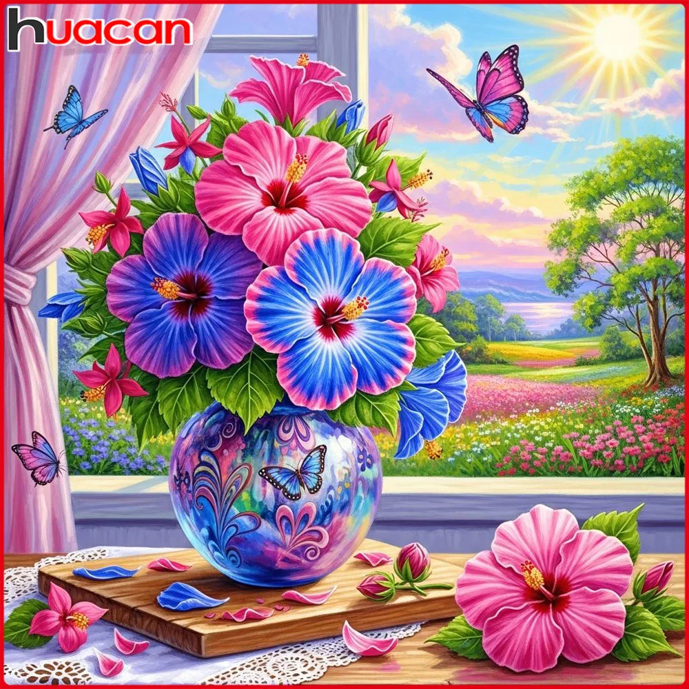 Huacan Diamantmalerei Blumenvase Frühling Diamantstickerei Blumenlandschaft Neu 2026 Dekorative Gemälde