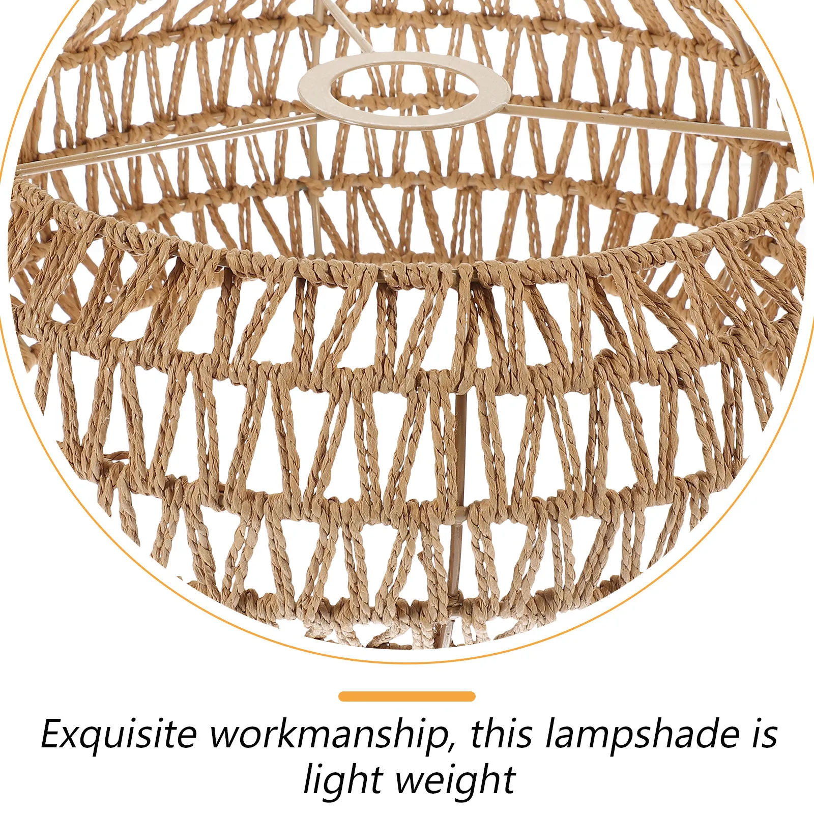 

Vintage Rope Lampshade E27 Woven Ceiling Light Shade Pendant Lamp Cover Rustic Style Home Hotel Lighting Accessory