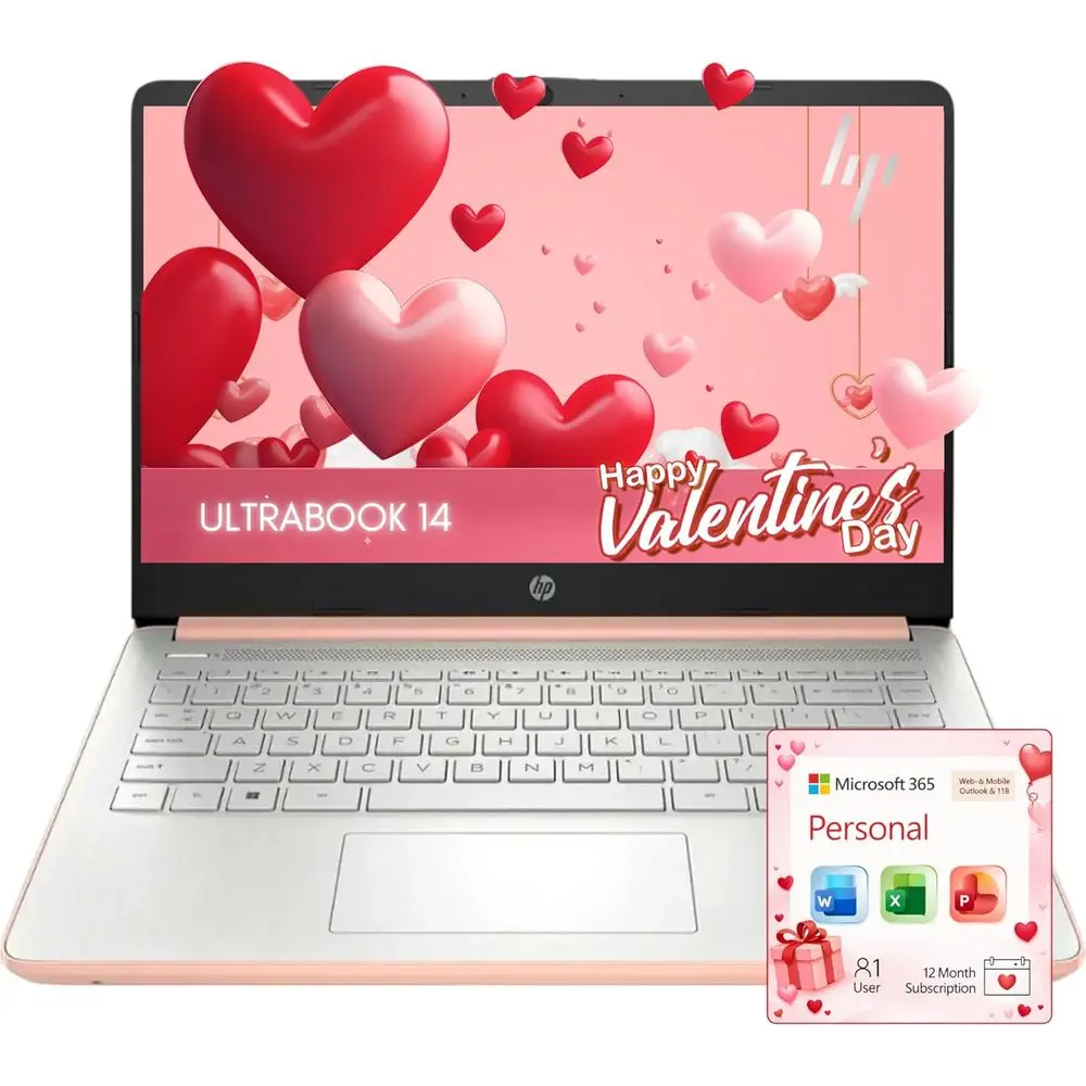 Ultrabook Laptop with Office 365, Intel 2-Core CPU, 1.1TB Storage (1TB Cloud + 64GB SSD), 8GB RAM, Windows 11