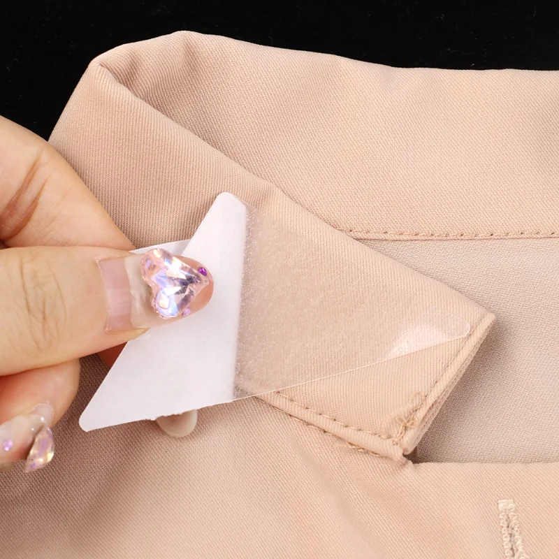 10/40PCS Thickened PVC Collar Anti-Warping Edge Shaper Self Adhesive Collar Styling Tape No Curl Shirt Collar Stickers