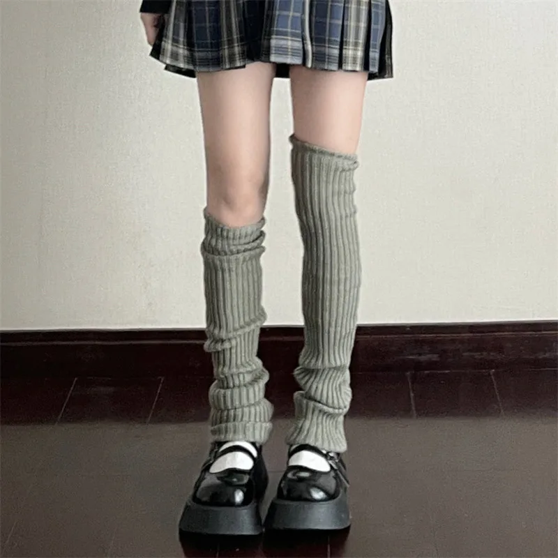 Women\'s Lengthened Leg Warmers Lolita Cotton Long Socks JK College Style Knitted Warm Socks Over Knee Boot Cuffs 40//50/70CM