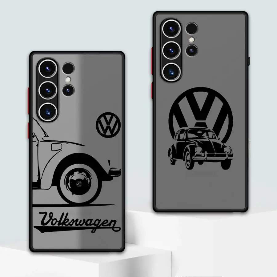 V-VW Cars Logo Phone Case for Samsung for Galaxy S25 S24 S23 Ultra S20 S24 FE S24 S22 Plus S23 S20 Ultra Cover