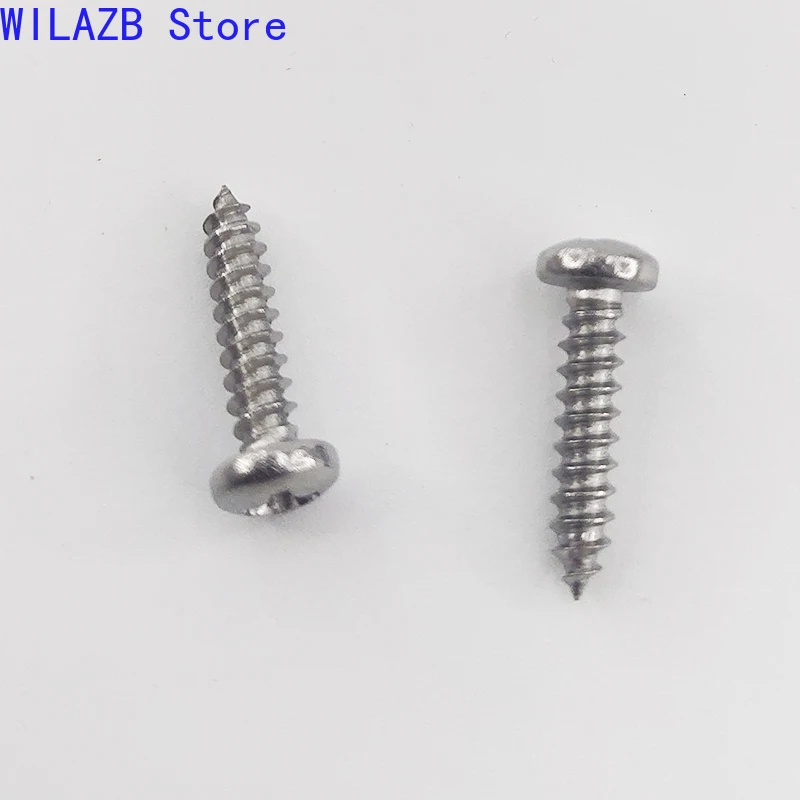 

10/50Pcs M2.9 M3.5 M3.9 M4.2 M4.8 M5.5 M6.3 GB845 304 Stainless Steel Cross Phillips Pan Round Head Self tapping Wood Screw