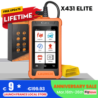 LAUNCH X431 Elite Car Full System Diagnostic Tools Auto OBD OBD2 Scanner Active Test ECU Coding Multilingual Free Update Online