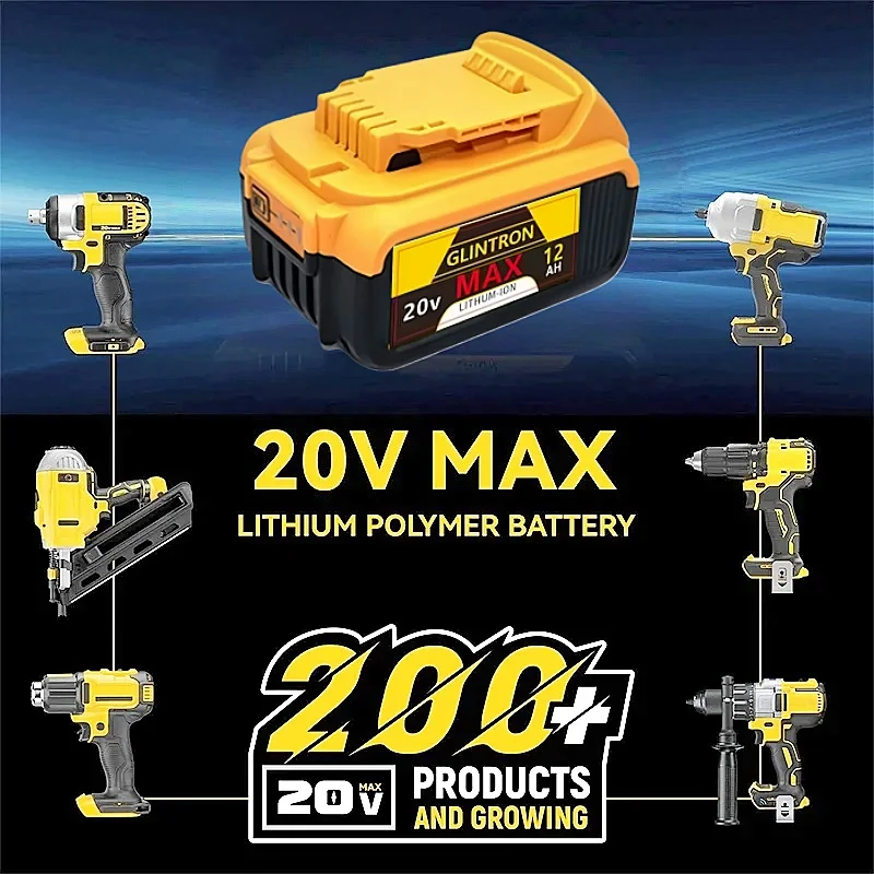 Pro DeWalt 20V 8/12/18AH MAX Li-ion baterie pro DeWalt DCB547-XJ DCB200/DCB201 pro baterie pro nářadí Flexvolt Náhradní baterie - náhled 4