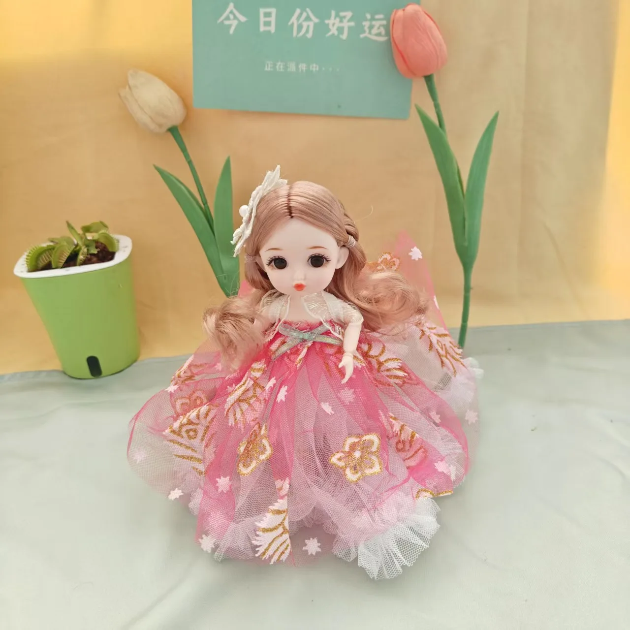 17 سنتيمتر فتاة دمية على شكل أميرة موضة مساء فستان الزفاف فستان BJD دمية المفاصل المنقولة DIY بها بنفسك فستان لعب الفتيات هدية عيد ميلاد