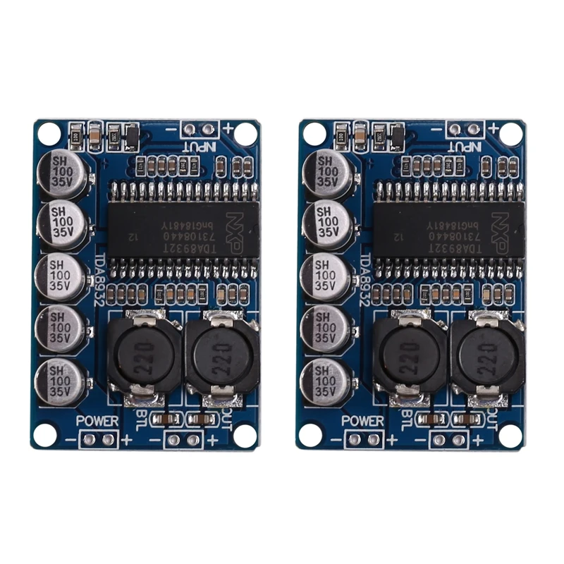 2 Pcs Digital Power Amplifier Board Module 35W Mono Amplifier Module High-Power TDA8932 Low Power Consumption