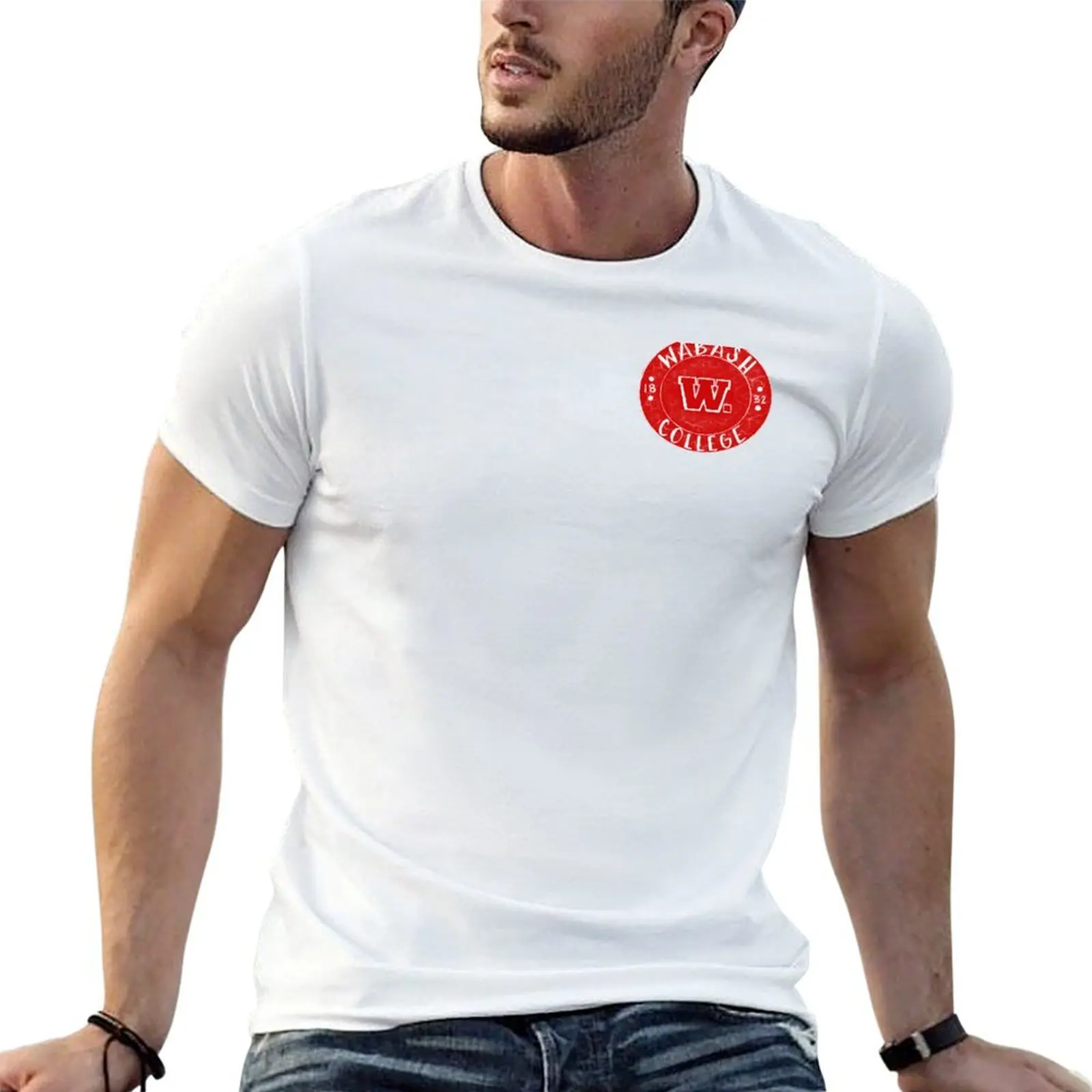 Wabash College T-Shirt summer top blue archive men tshirt