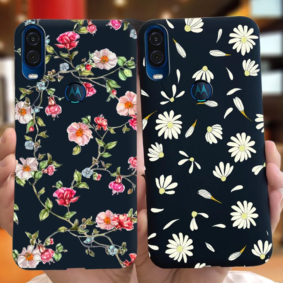 Cute Phone Case For Motorola Moto One Vision / Moto One Macro Soft TPU Black Silicon Cover Cases For MOTO Onevision XT1970