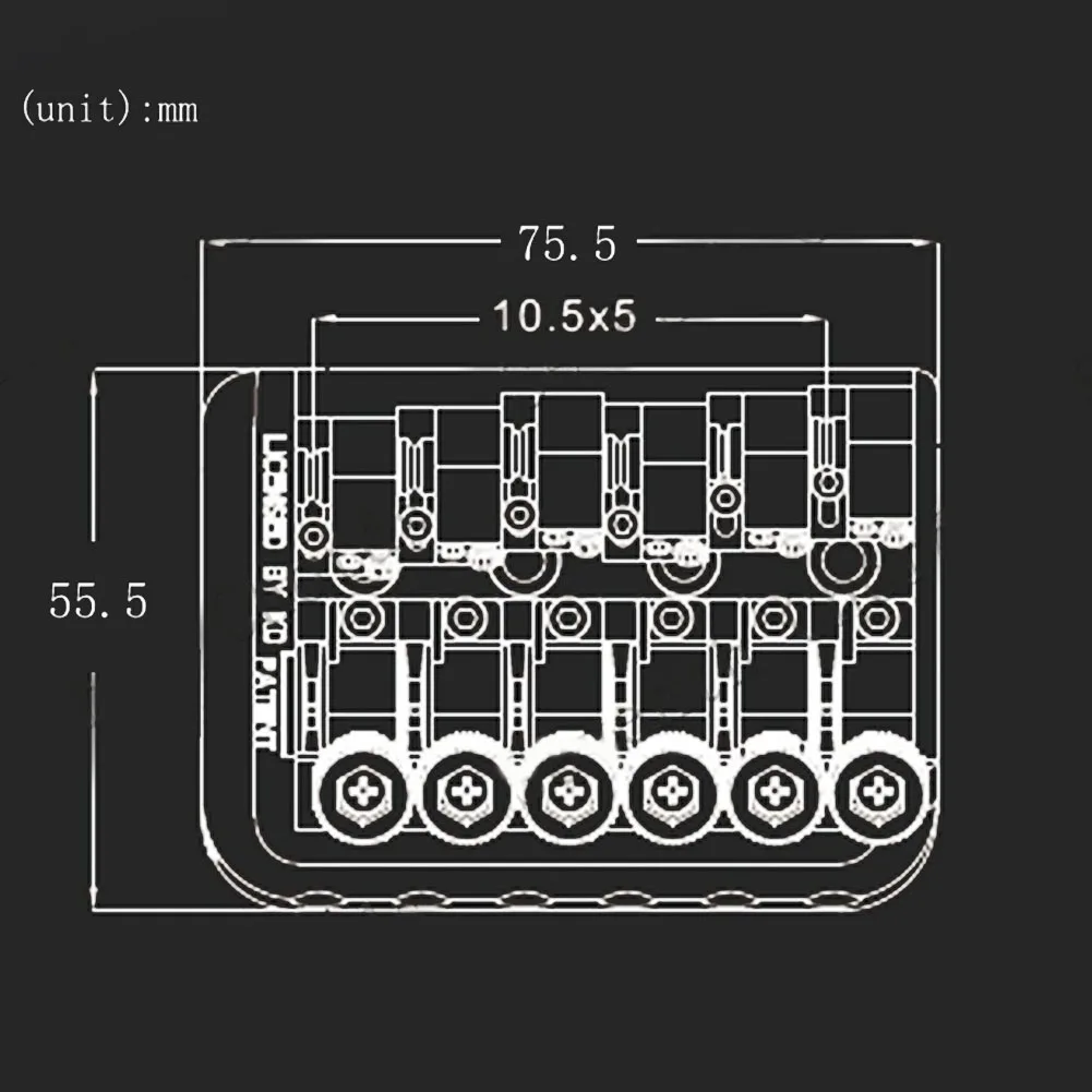 مقطوعة الرأس وتر غيتار جسر ثابت جسر الغيتار الكهربائي ثابت 2.97X2.18 بوصة 75.5X 55.5 مللي متر مقطوعة الرأس السرج #2