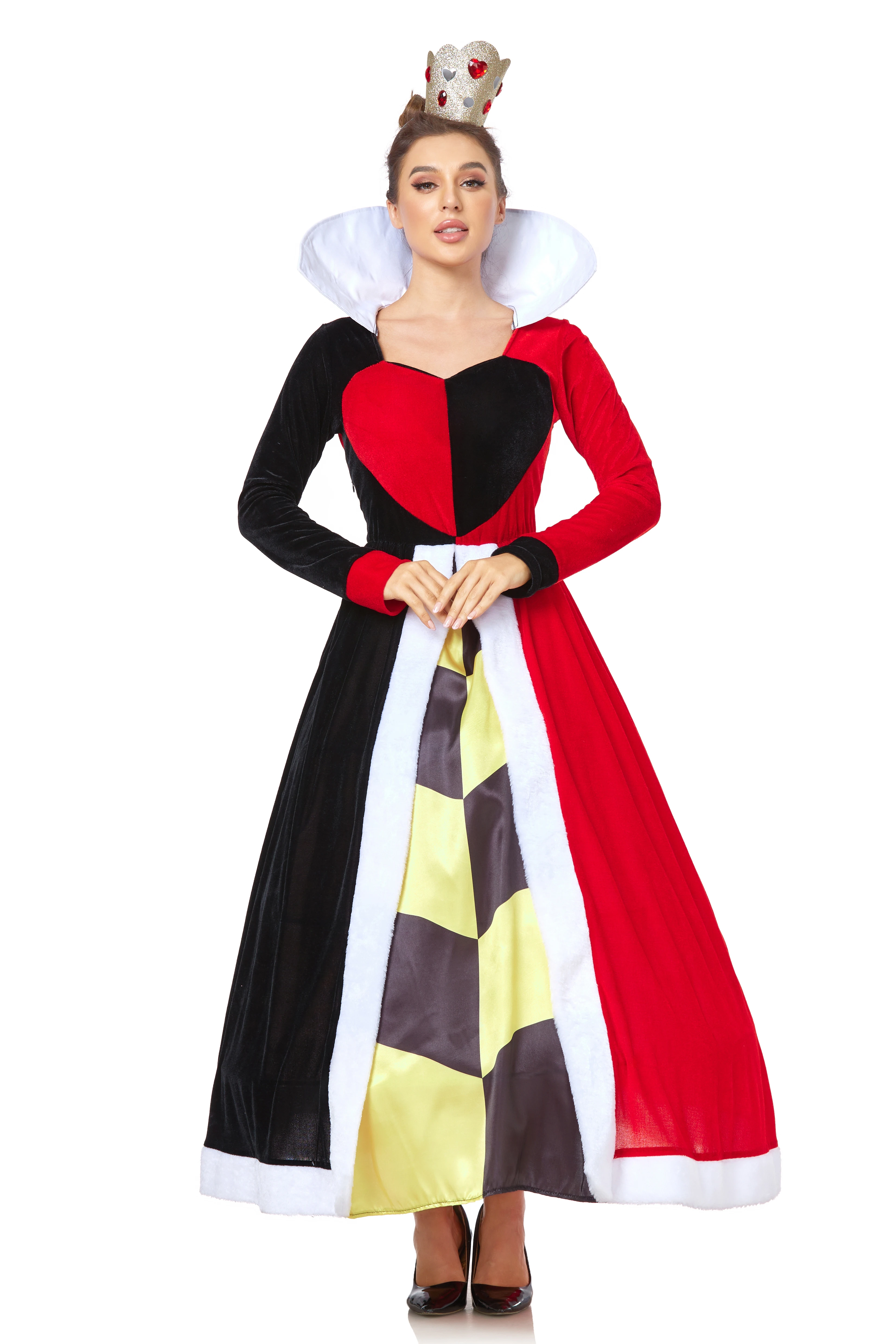 Halloween Carnival Party Anime Queen of Hearts Cosplay Costume Drama Stage Performance Alice In Wonderland Disguise Fancy Dress