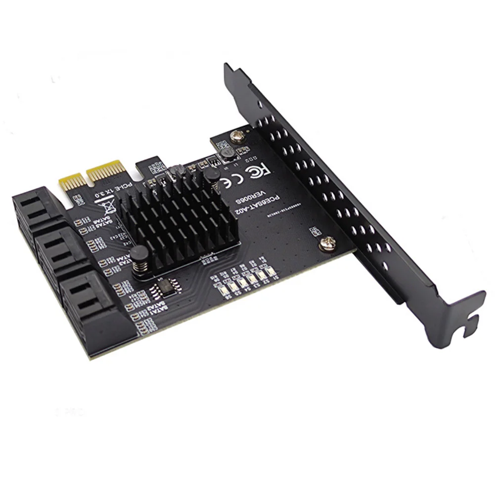 Tarjeta de expansión PCIe SATA III de 6 puertos Controlador SATA a PCI-e 1X de 6 Gbps con soporte