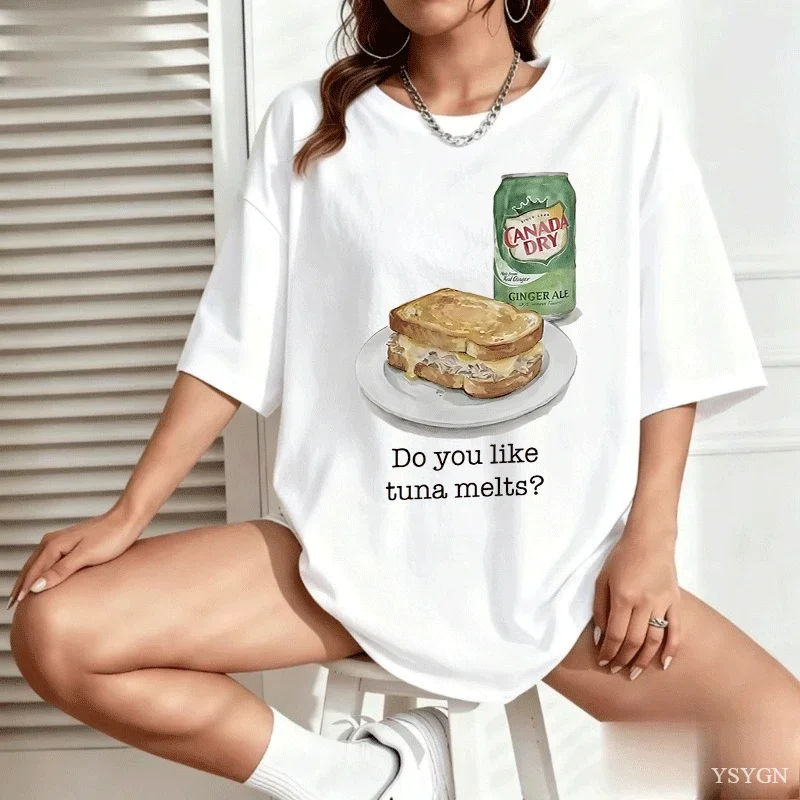 Do You Like Tuna Melts Printed Tshirts Heated Rivalry T-shirts Hockey Romance Vintage Washed Round Neck Printed Tshirts Clothes