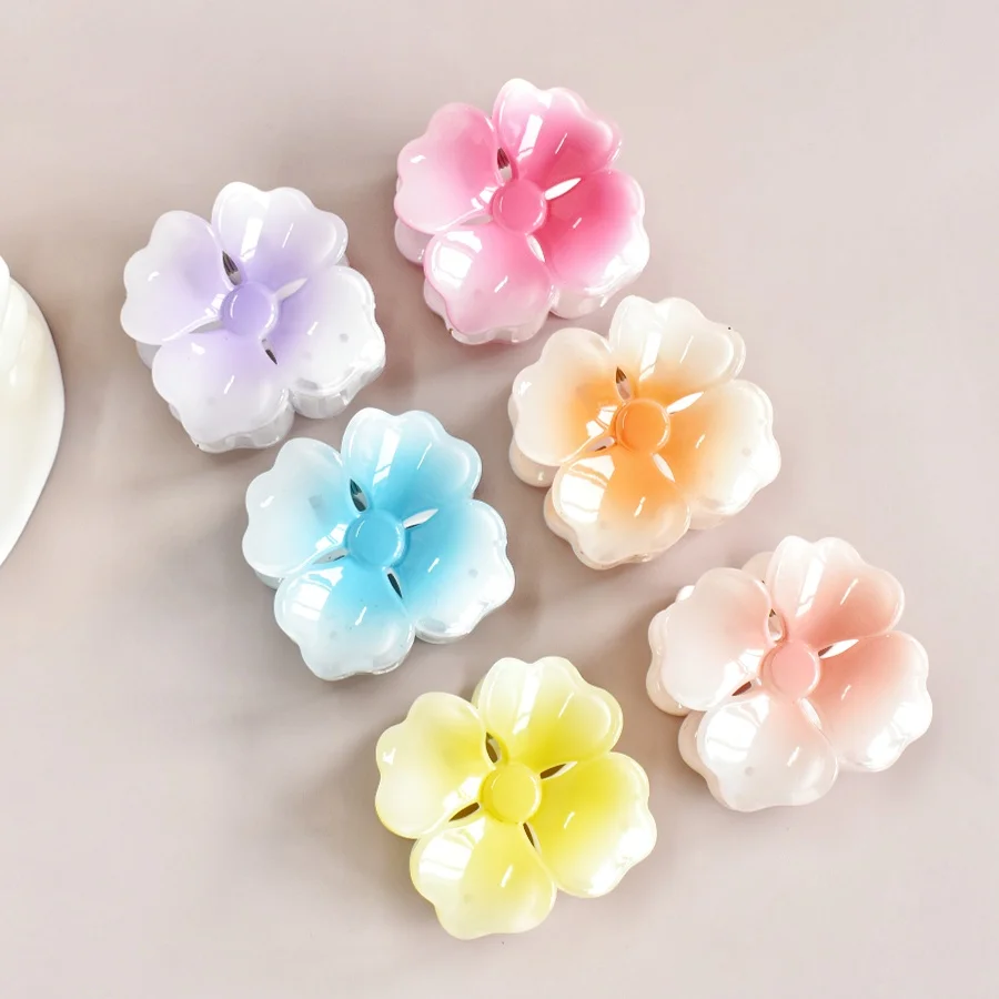 

6pcs/set Ladies Gradient Color Flower Shark Clip Spring/Summer new thick hair thin hair Use holiday gifts for leisure