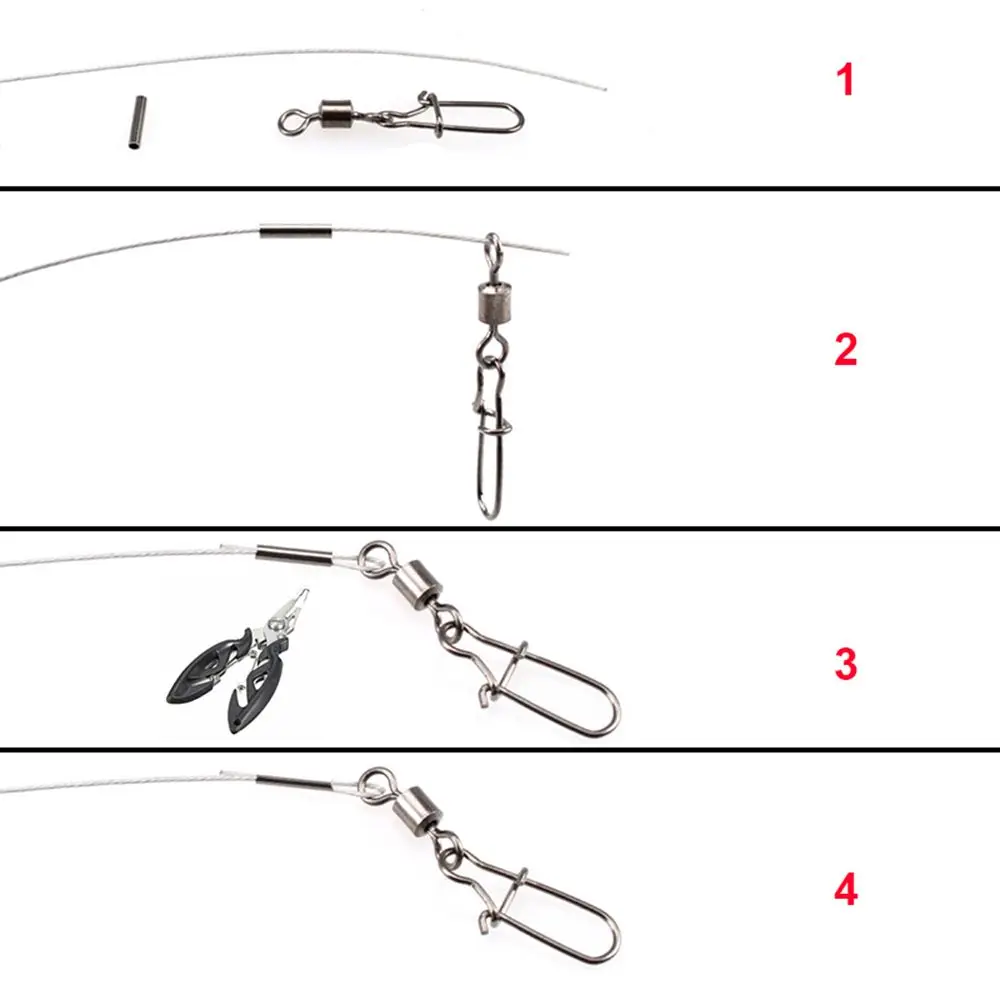 Cobre liga Crimp mangas conector, pesca linha tubo, pesca fio tubulação, Tackle ferramentas, acessórios