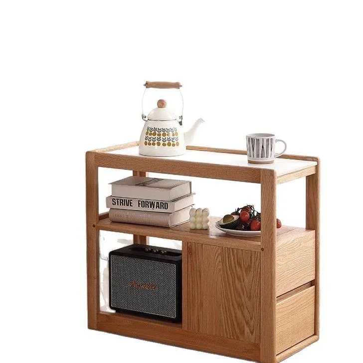 أريكة خشبية صلبة قابلة للتخصيص، خزانة جانبية، طاولة جانبية لغرفة المعيشة، قابلة للنقل