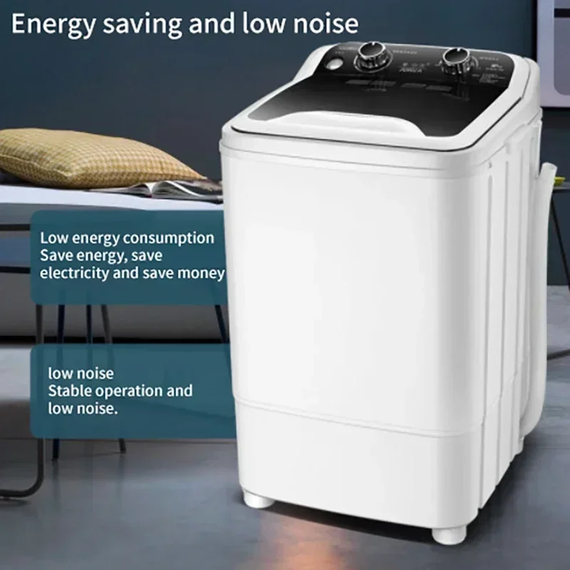 Home semi-automatic 7.5L large single bucket portable mini washing machine with washing and shaking function, large capacity