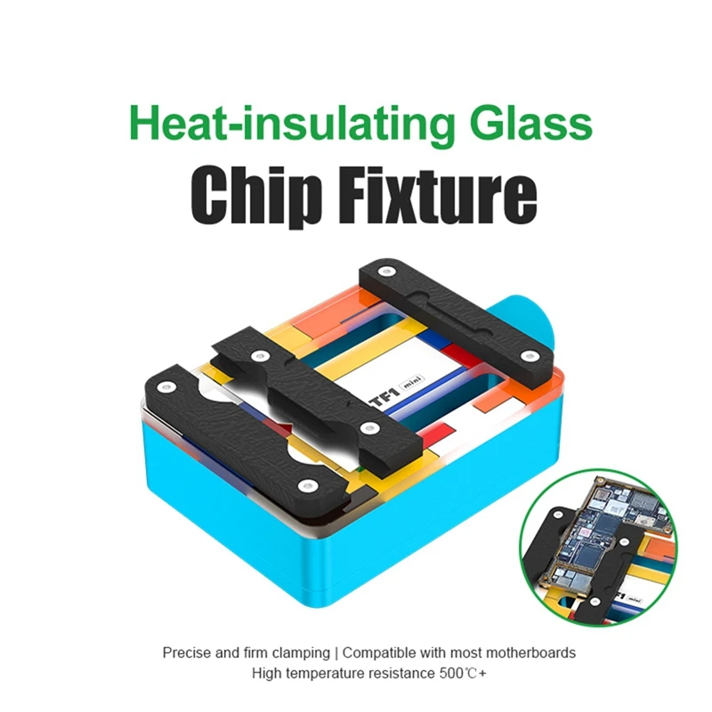 TF1 MINI Heat-Insulating Glass Chip Fixture High Temperature Resistance 500℃+ IC CPU Chip Degumming Clamping Repair Tool image 2