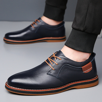 Casual Leather Fashionable Business Shoe Classic Office Walking Oxford Shoes Versatile Lace-Up Wedding Retro Flat Designer Shoes