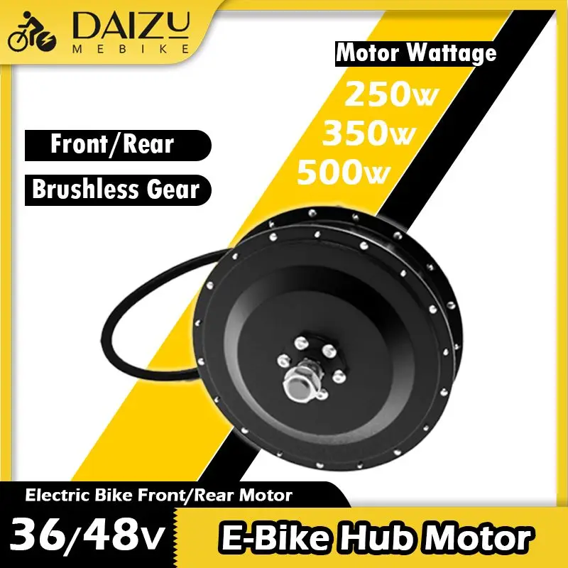 250W 350W 500W 36V 48V Electric Bike Motor Front Rear Drive Brushless Gear Hub Motor Engine for Ebike 20”24”26”27.5”700C Wheel