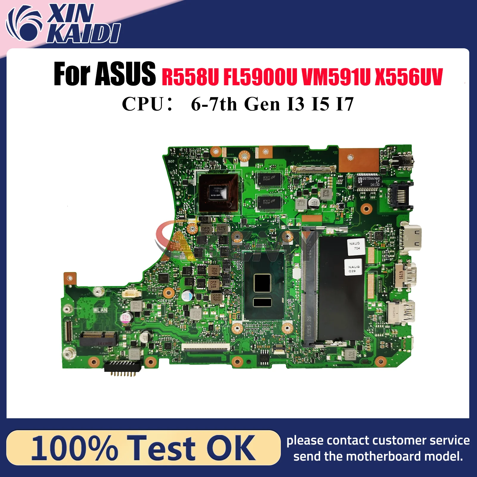 

Материнская плата X556UV для ноутбука ASUS X556UQK X556UQ VM591U X556URK FL5900U X556U X556UJ X556UF R558U с процессором I3 I5 I7