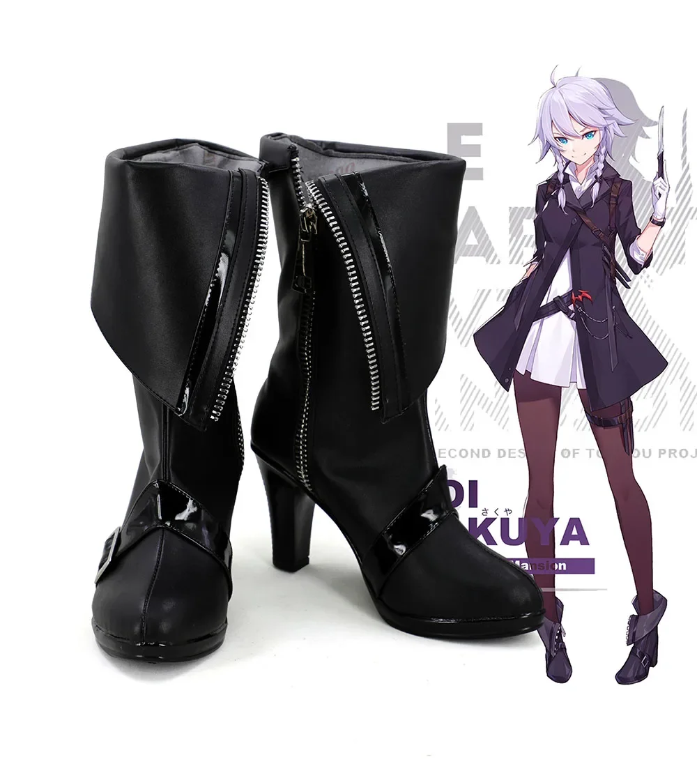 Touhou Project Izayoi Sakuya Cosplay Boots Black Shoes Custom Made