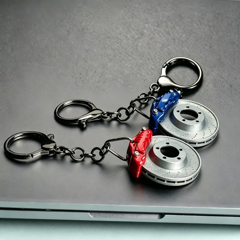 Creative Personalized Brake Disc Metal Keychain Caliper Rotating Hub Small Gift Car Modification Key Holder