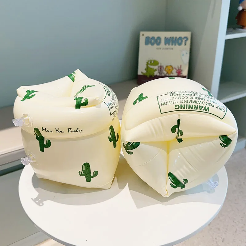 1 زوج السباحة الذراع دائرة مزدوجة كيس الهواء نفخ العائمة الذراع دائرة الأكمام البلاستيكية المطبوعة الكبار الاطفال معدات السباحة