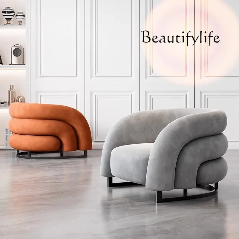 

Nordic light luxury single sofa living room bedroom lazy leisure office guest reception designer model