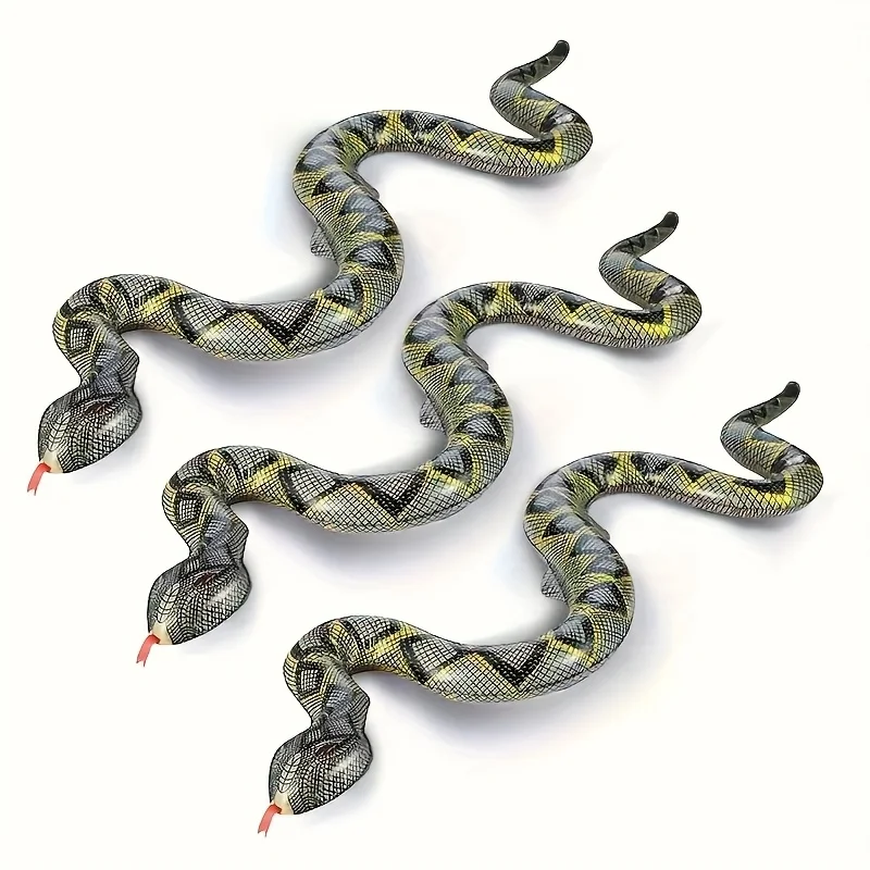 3 inflatable pythons, inflatable snake simulation animals, swimming pool, Halloween party atmosphere props, prank props