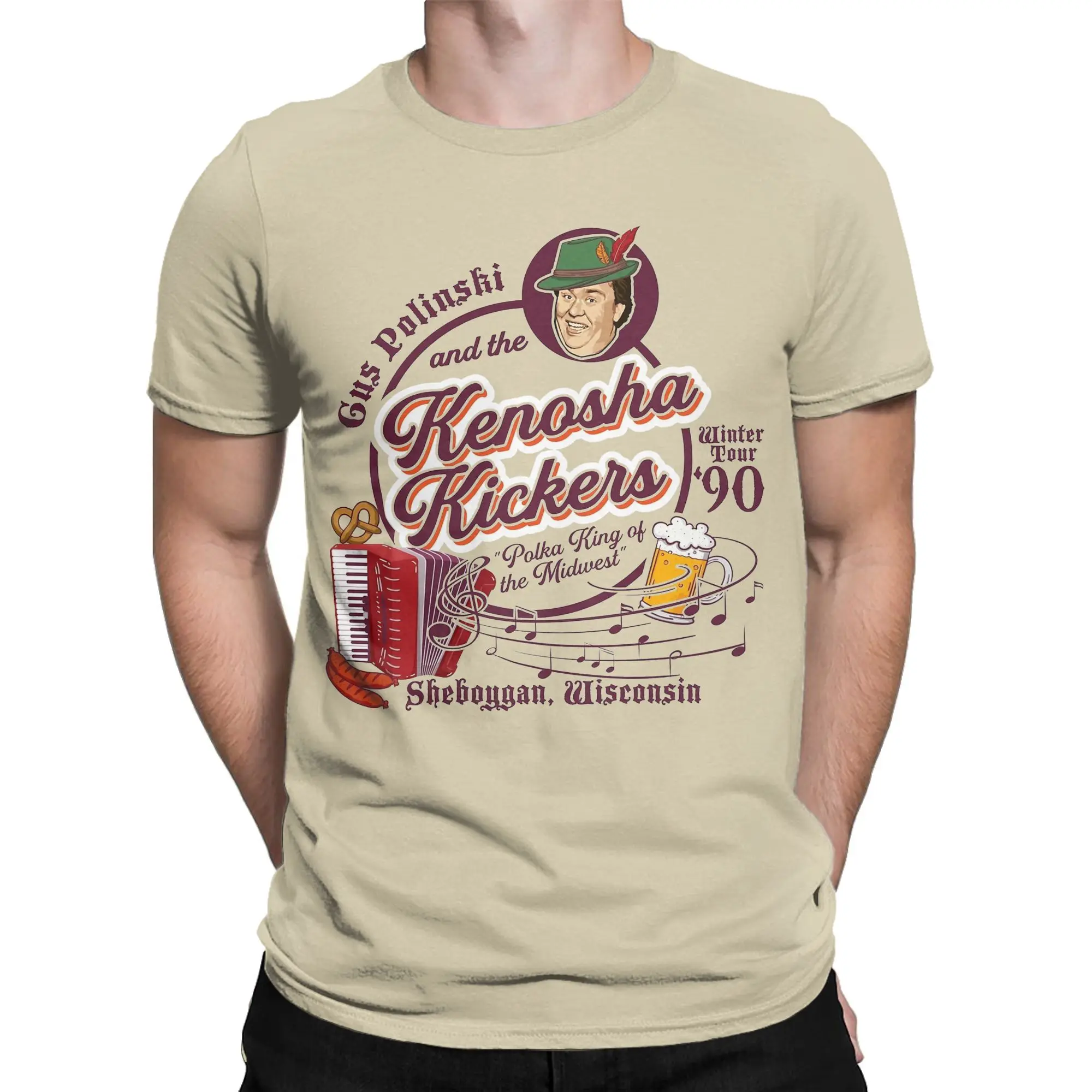 Men's Kenosha Kickers the Polka King of the Midwest Home Alone T Shirt  Pure Cotton Vintage Crew Neck Tee Shirt Summer T-Shirt